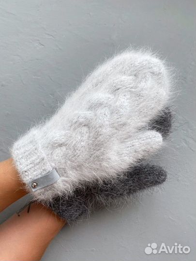 Варежки из пуха норки