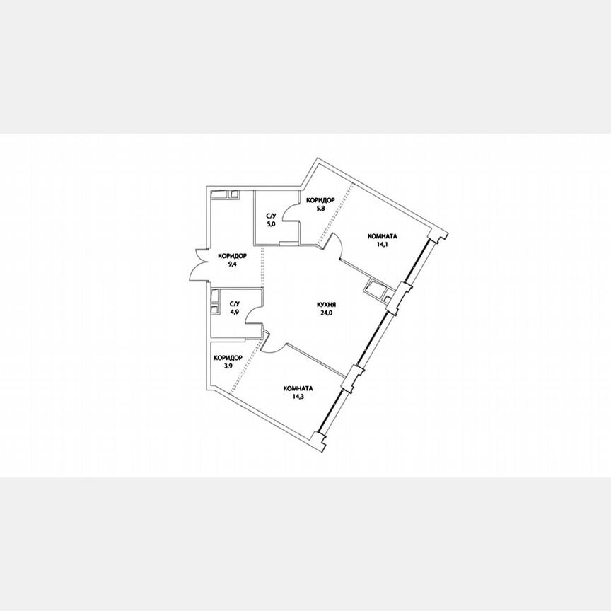 2-к. квартира, 81,4 м², 5/11 эт.