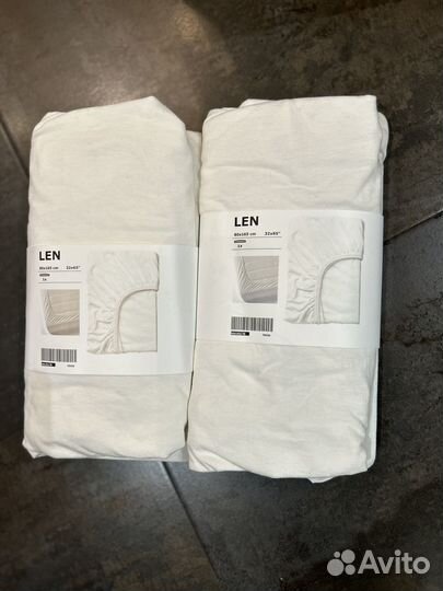Простыня натяжная LEN (IKEA), 80х165 см