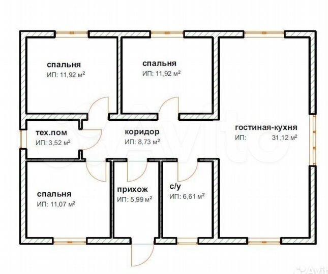 Дом 102 м² на участке 6 сот.