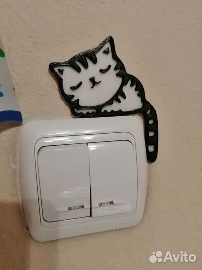 Котик на выключатель 3D печать