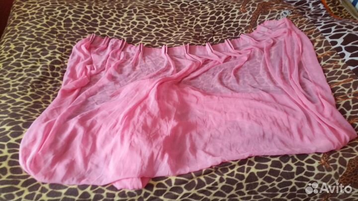 Светло - розовая тюль