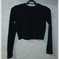 Женский черный лонгслив