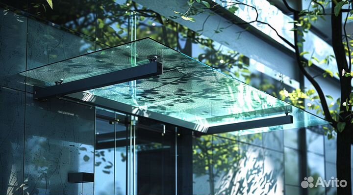 Стеклянный козырек, навес