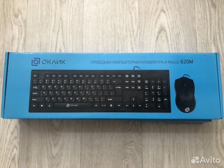 Клавиатура+мышь проводная Oklick 620M черный