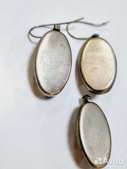 Винтажные фарфоровые серьги и подвеска 70-е, Кисло