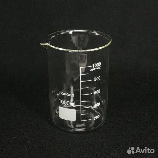 Стакан термостойкий, стеклянный