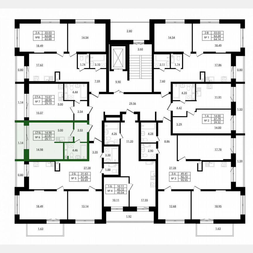 Квартира-студия, 29,1 м², 8/8 эт.