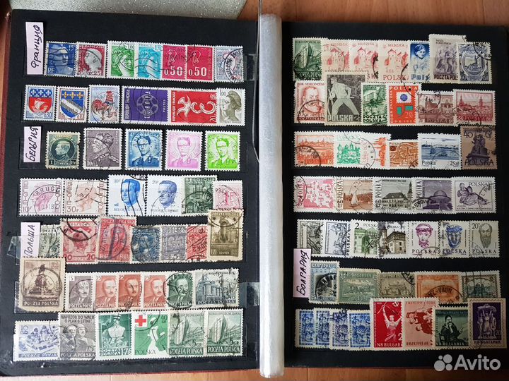 Старые марки в старом альбоме. Европа.Россия.ссср