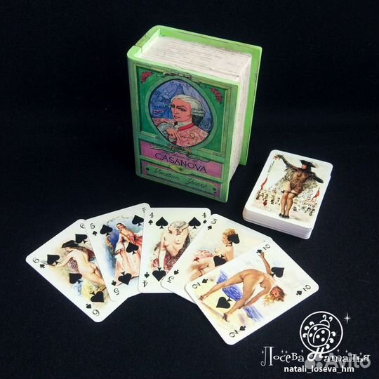 Винтажные игральные карты Казанова в шкатулке