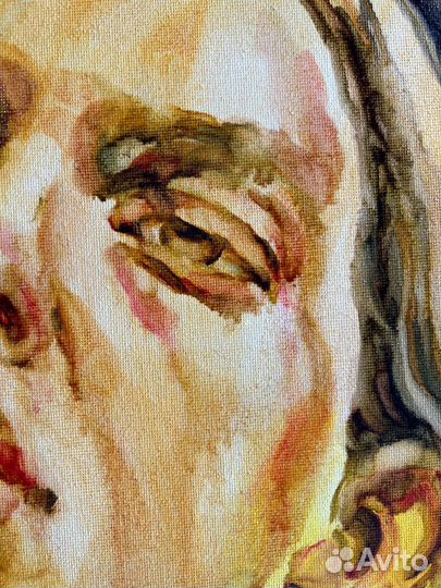 Картина маслом портрет девушки чувства авторская