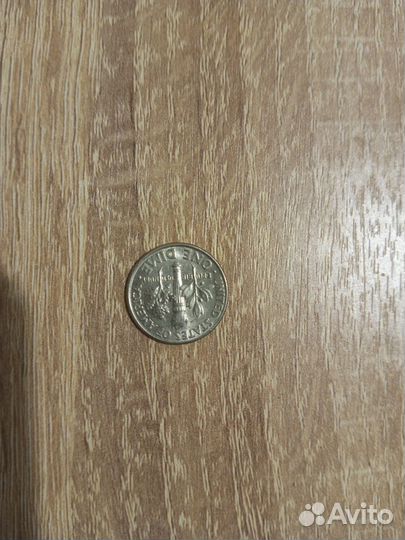 Монета ONE dime liberty 2004 г. Перевёртыш