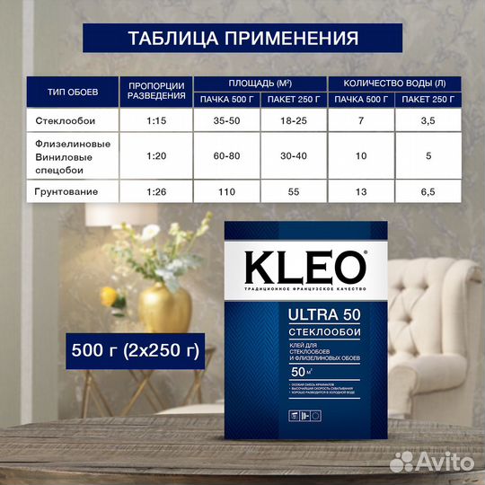 Клей для обоев kleo в ассортименте