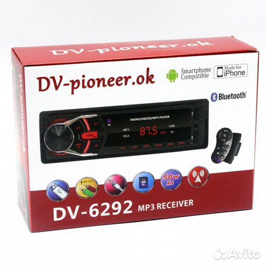 Автомагнитола 1 Din DV-Pioneer.OK JSD-6292