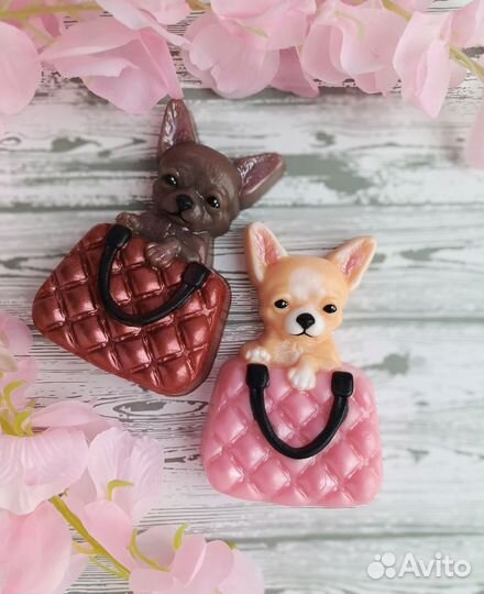 Мыло ручной работы Чихуахуа в сумочке