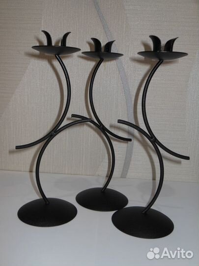 Декоративные металлические подсвечники 3шт