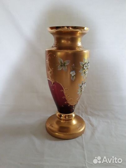 Ваза Богемия смальта, цветное стекло