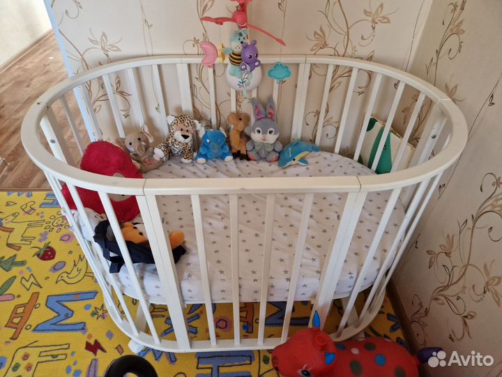 Детская кроватка трансформер круглая