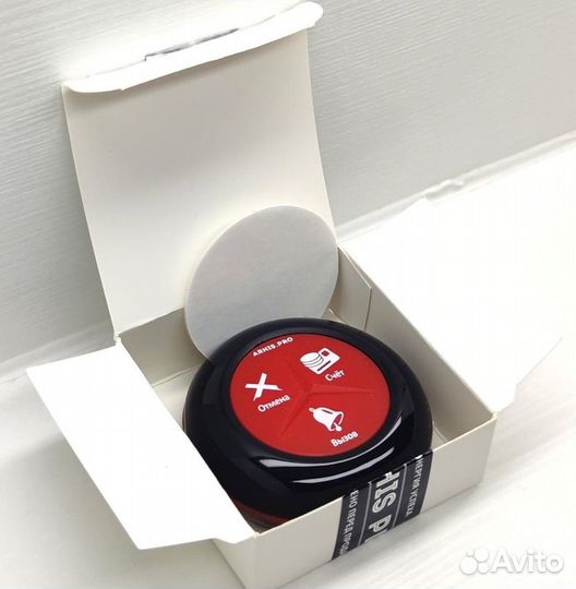 Кнопка вызова официанта Премиум черно-красная