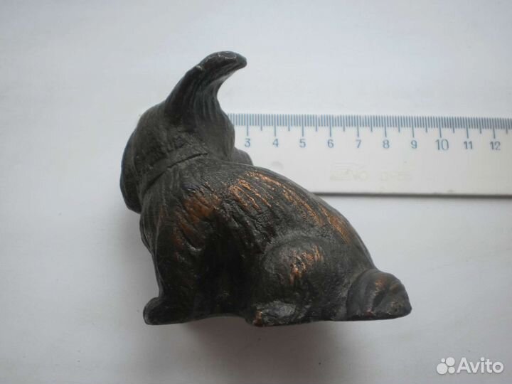 Скульптура фигура собака щенок силумин 68*95*50мм