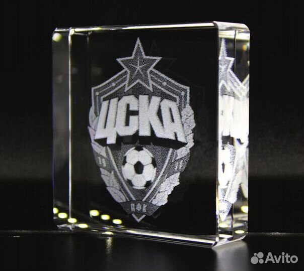 Кристалл с 3D эмблемой футбольного клуба