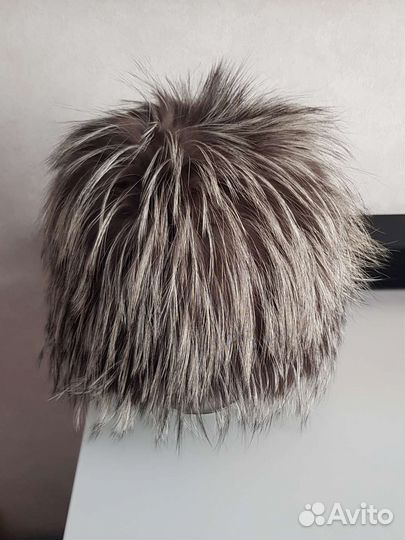 Шапка вязанная чернобурка