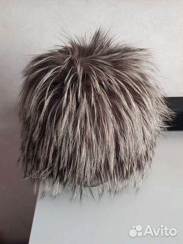 Шапка вязанная чернобурка