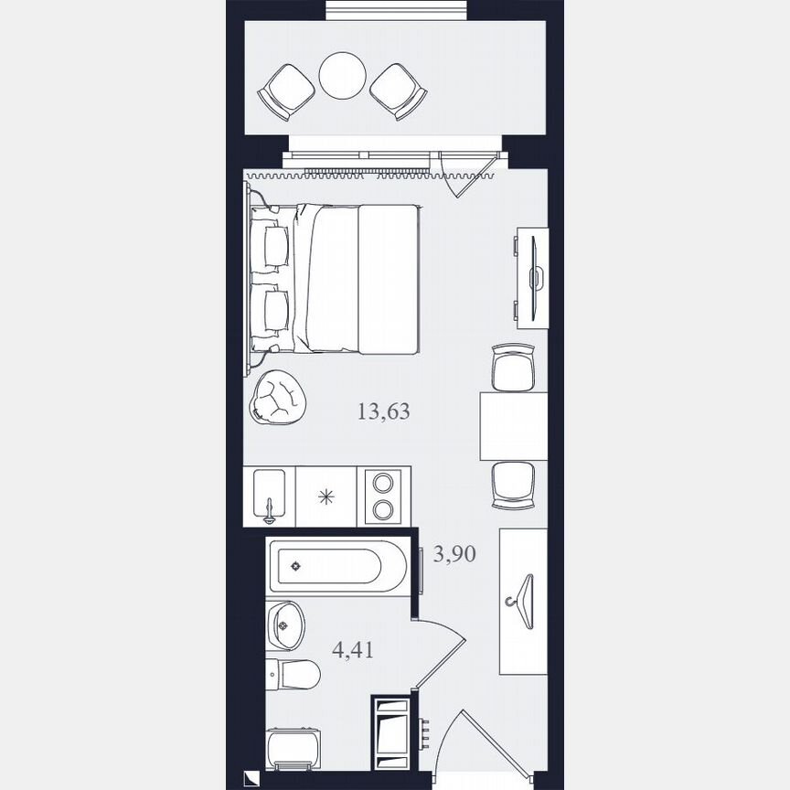 Апартаменты-студия, 21,9 м², 11/24 эт.