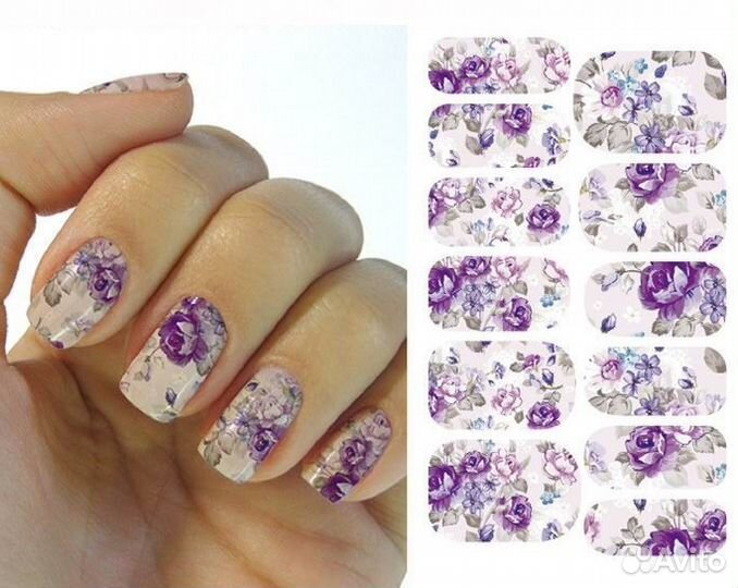 3D наклейки для ногтей Цветы