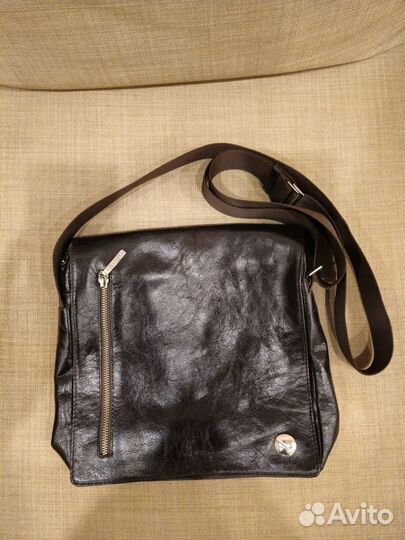 Сумка мужская натуральная кожа через плечо