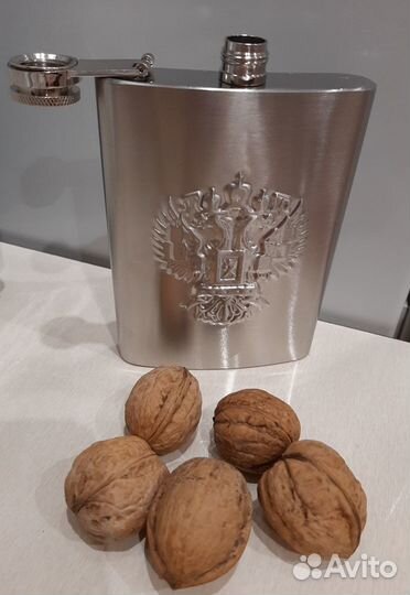 Фляга хромированная/Подарочная фляга
