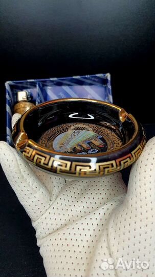 Набор винтаж пепельница зажигалка Греция