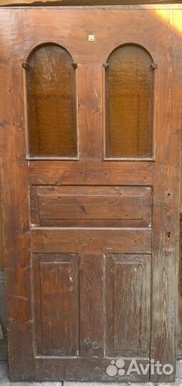 Дверь входная деревянная со стеклом бу