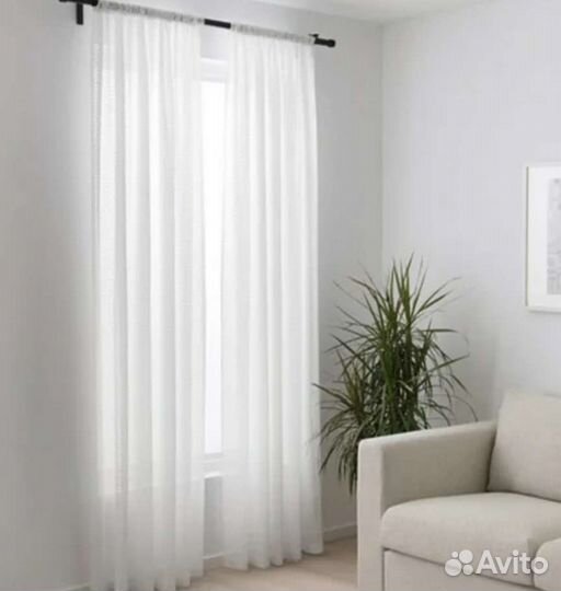 Тюль готовый белый, молочный, бежевый