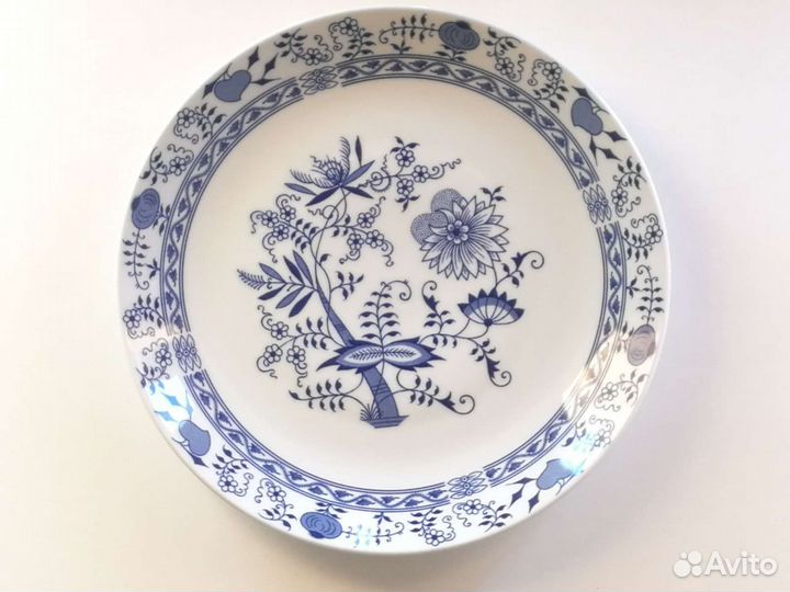 Тарелка блюдо Синий лук Чехословакия Богемия