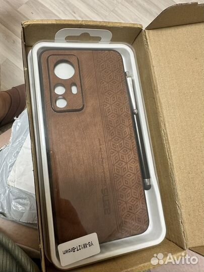 Кожанный чехол для Xiaomi 12T & 12T Pro сяоми