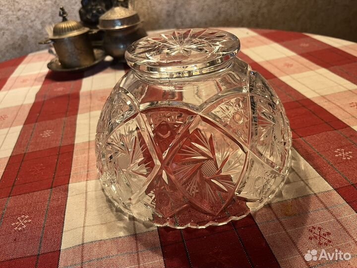 Ваза-конфетница хрустальная