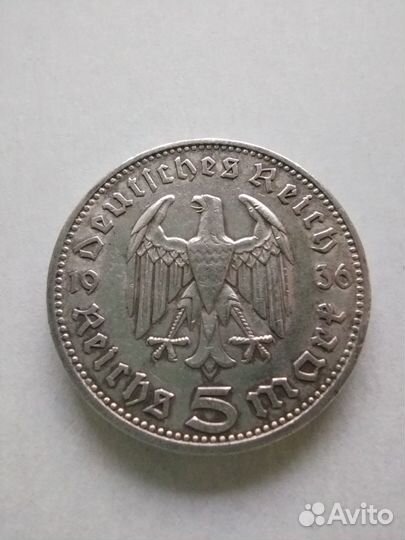 Монета Германия 5 марок(серебро)