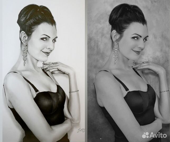 Портрет по фото карандашом