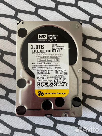 Жесткий диск western digital RE 2TB