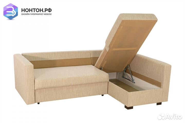 Диван угловой дельфин Джессика 2 бежевый