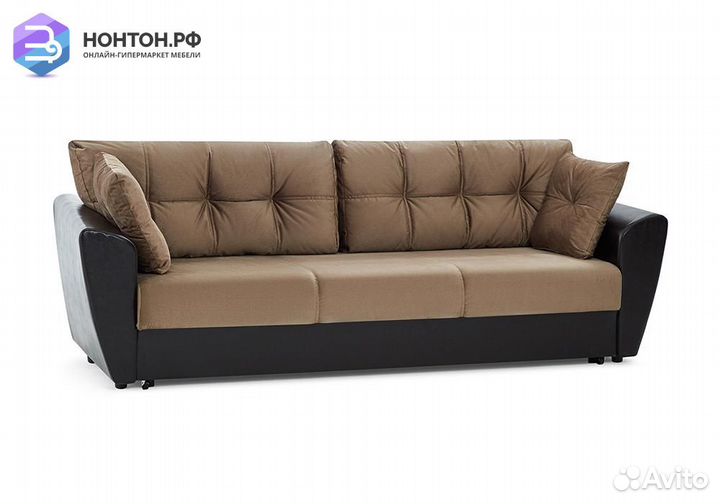 Диван еврокнижка Мадейра Lux коричневый