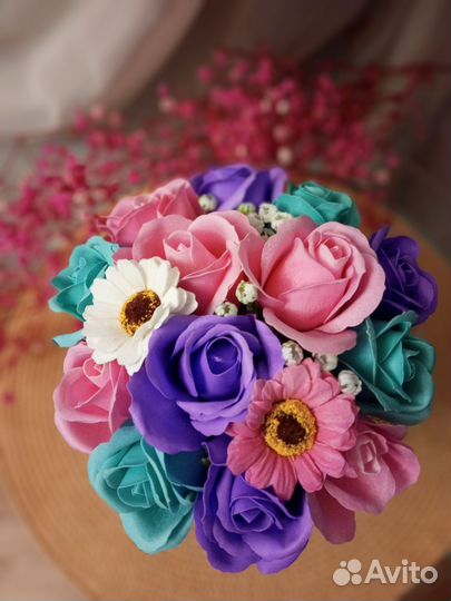 Цветы розы из мыла в наличии