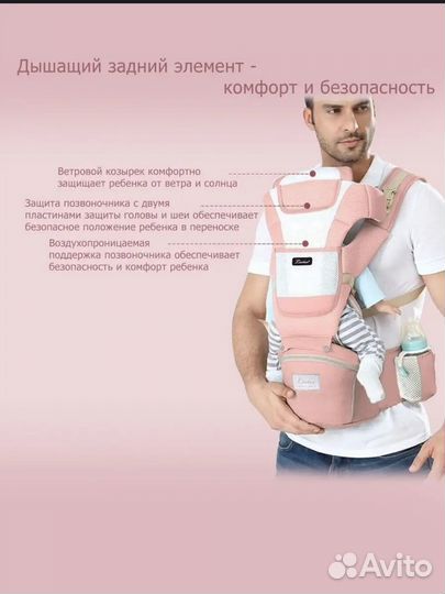 Слинг для новорожденных кенгуру рюкзак