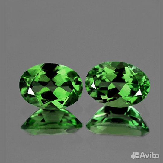 Турмалин натуральный 1,08Ct 6х4мм 2шт VVS Овал