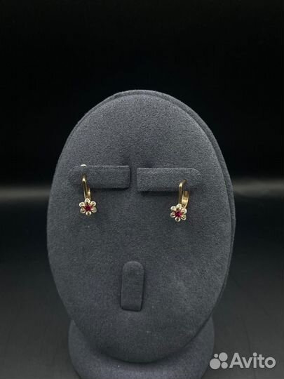 Золотые серьги с фианитами