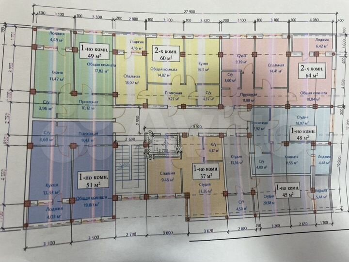 2-к. квартира, 60 м², 2/16 эт.