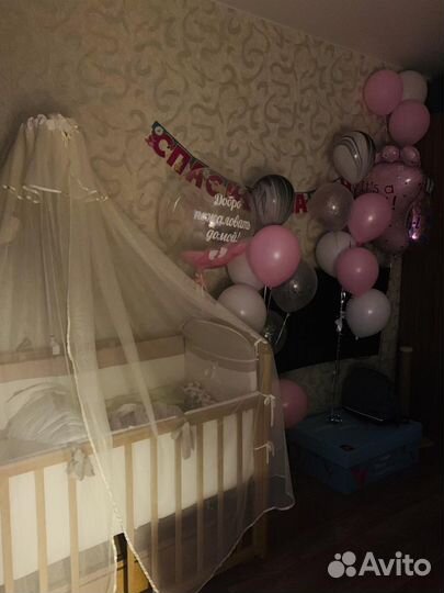 Детская кроватка с матрасом и бортиками