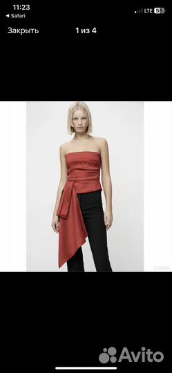 Топ корсет красный Lime zara S новый