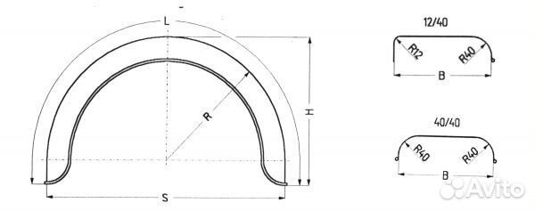 Крыло для прицепа моно оцинкованное 660х345х200 K